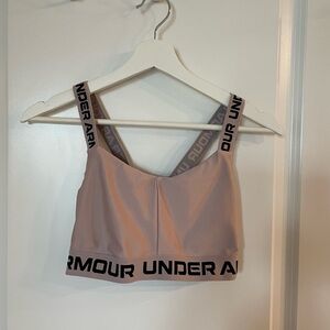 Under Armour pink criss cross strap sports bra, size M